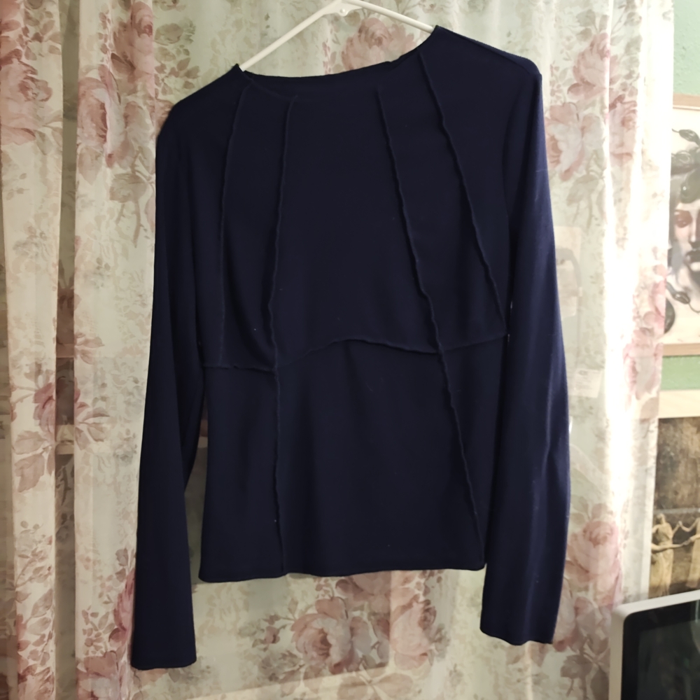 Elegant Navy Blue Women's Top